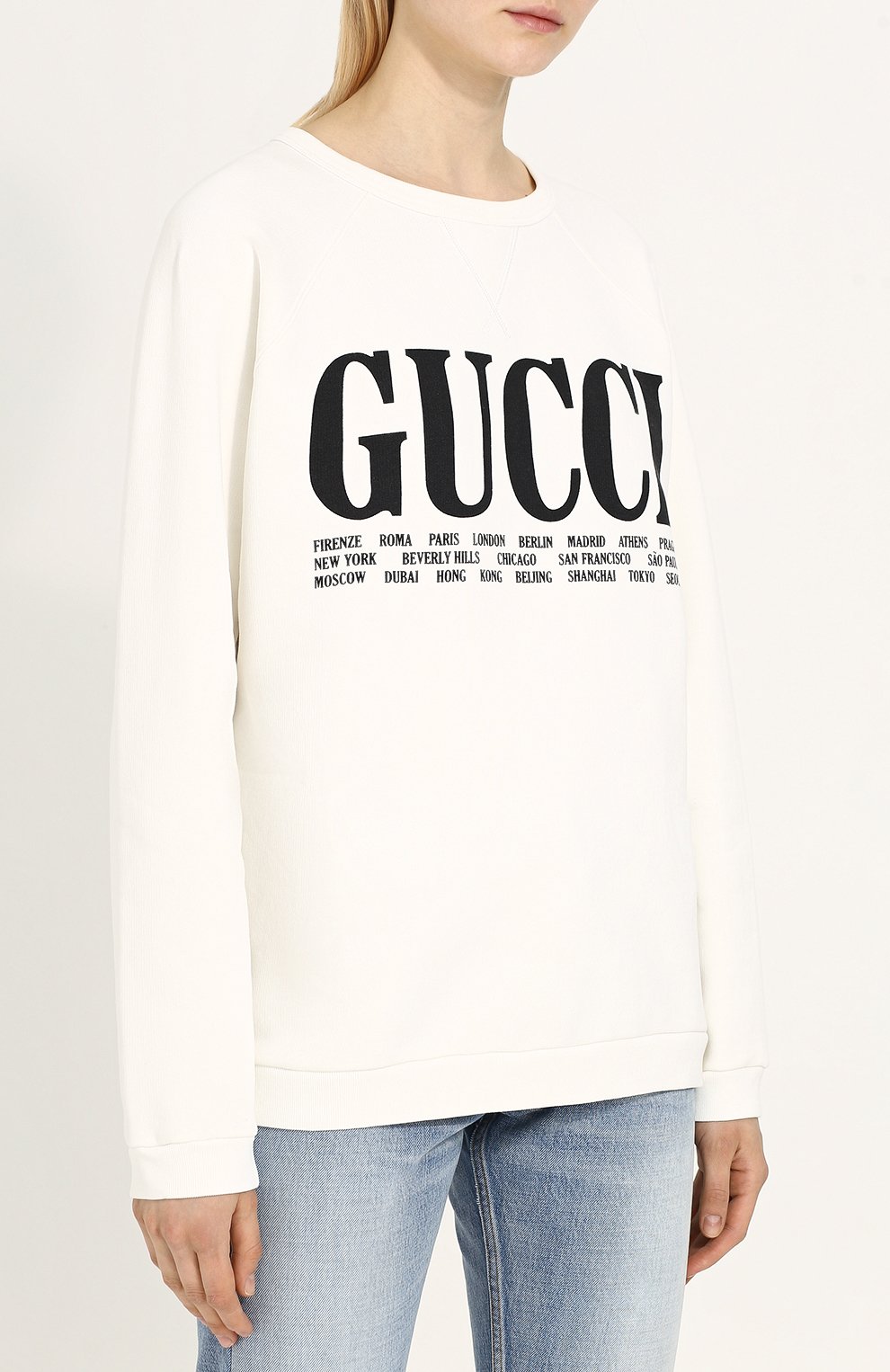 Хлопковый пуловер с круглым вырезом и логотипом бренда GUCCI, арт. 517139/X3M10, фото 3