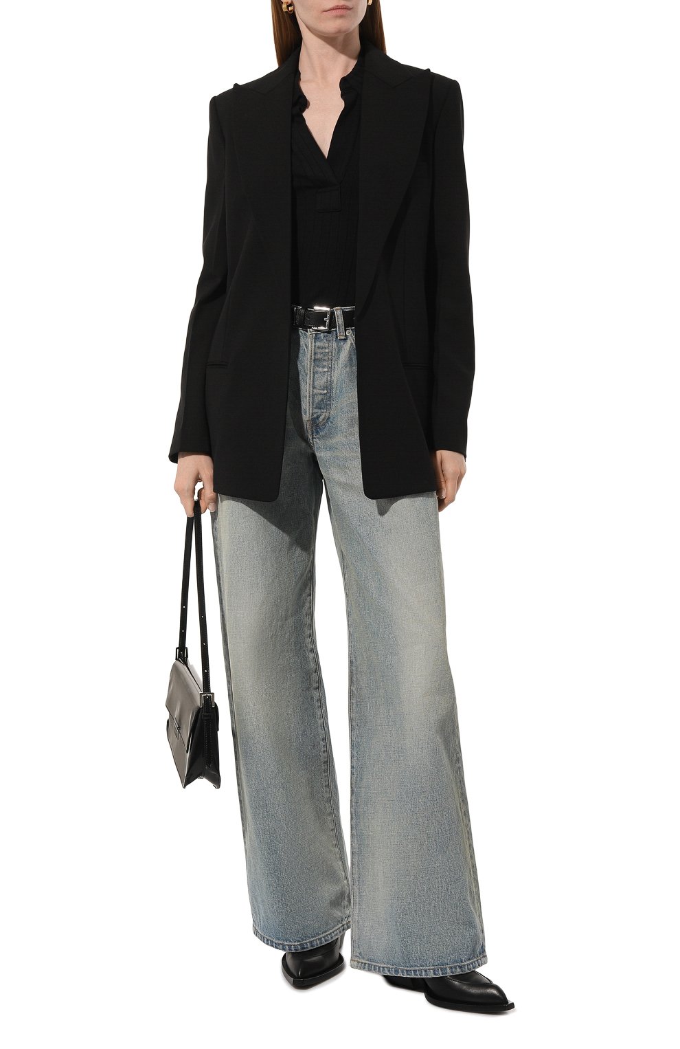 Хлопковой пуловер HELMUT LANG черного цвета по цене 22300 руб., арт. K04DW502, фото 2 Хлопковой пуловер HELMUT LANG, арт. K04DW502, фото 2