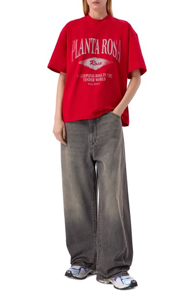 Хлопковая футболка PLANTA ROSA, арт. PR/T02/TENDER-CRIMSON/250, фото 3