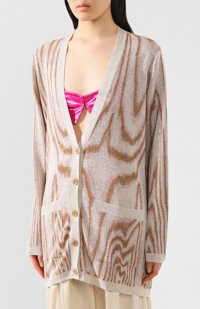 Кардиган из вискозы DRIES VAN NOTEN кремового цвета по цене 53300 руб., арт. 201-11228-9700, фото 3 Кардиган из вискозы DRIES VAN NOTEN, арт. 201-11228-9700, фото 3