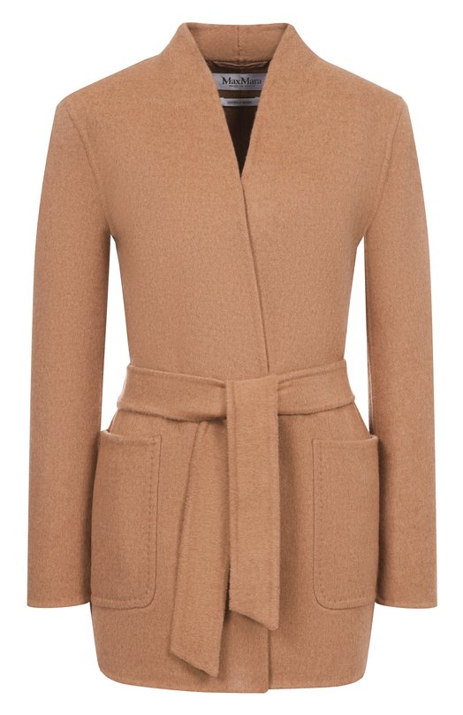 Шерстяное полупальто Max Mara HAR0LD Бежевый HAR0LD