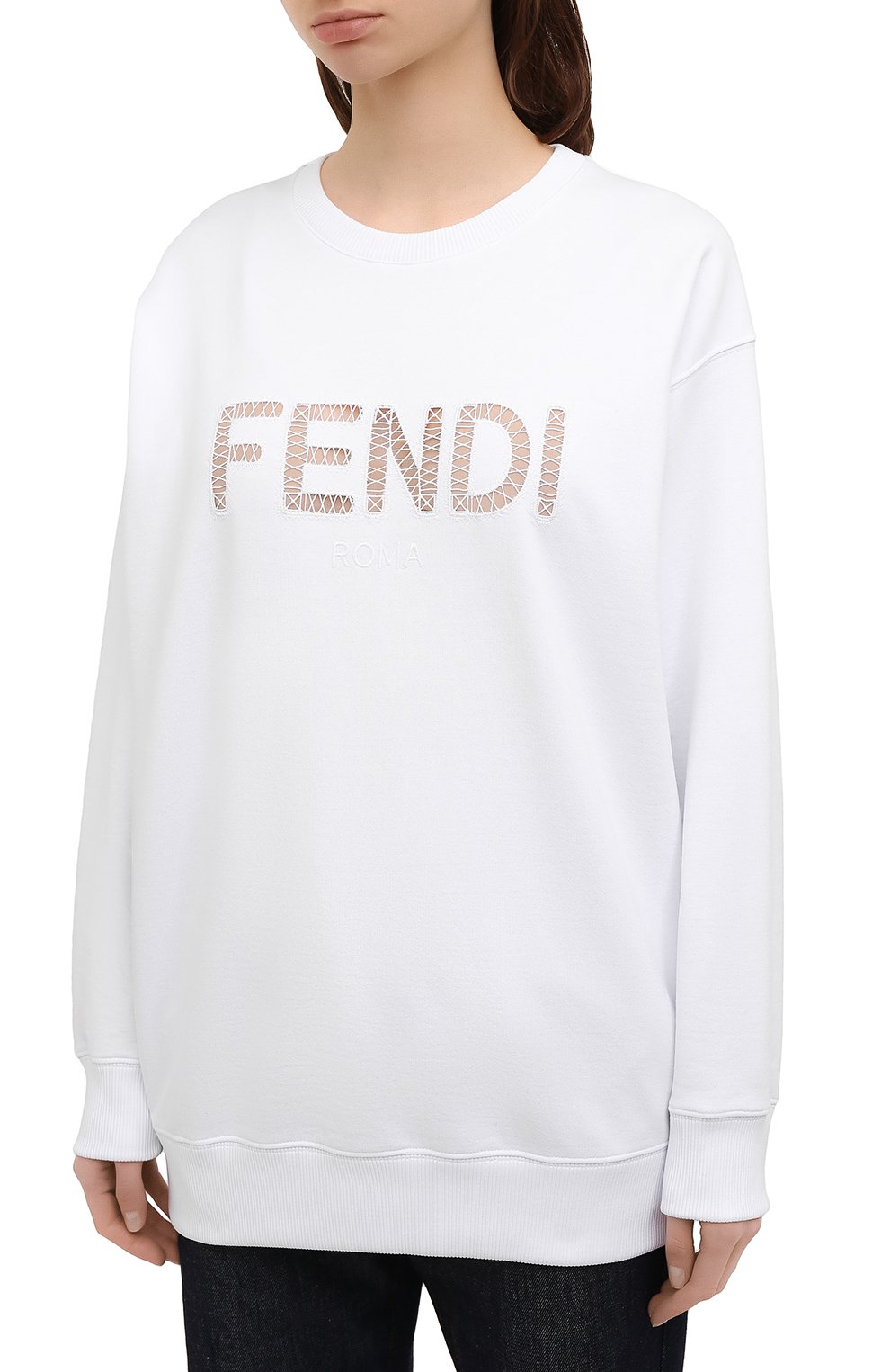 Хлопковый свитшот FENDI белого цвета по цене 94550 руб., арт. FS7248 AFLC, фото 3 Хлопковый свитшот FENDI, арт. FS7248 AFLC, фото 3