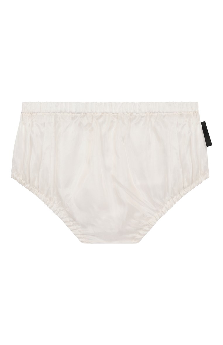 Женский комплект из платья и шорт BALMAIN молочного цвета, арт. BW1141 | Фото 5 (Нос: Не проставлено; Материал внешний: Вискоза; Материал подклада: Купро; Ростовка одежда: 9 мес | 74 см, 18 мес | 86 см, 12 мес | 80 см)