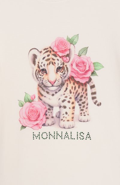 Хлопковый лонгслив MONNALISA, арт. 11F627, фото 3