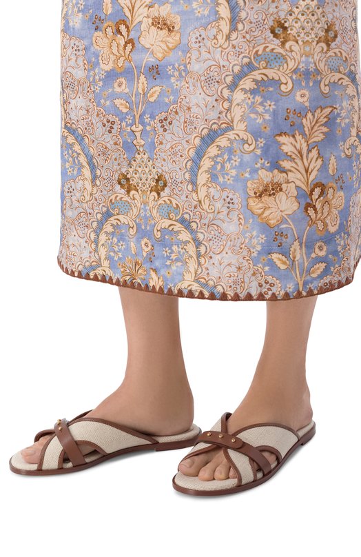 Комбинированные шлепанцы Paros Gianvito Rossi G10107.05CU0.VPSCUNT Бежевый  G10107.05CU0.VPSCUNT Фото 2