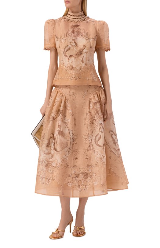 Юбка изо льна и шелка Zimmermann 6915SC261 Бежевый  6915SC261 Фото 2