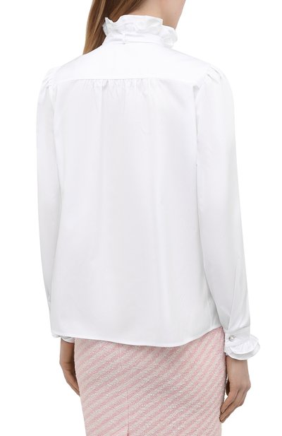 Хлопковая блузка ALESSANDRA RICH белого цвета по цене 94450 руб., арт. FAB2525-F3198, фото 4 Хлопковая блузка ALESSANDRA RICH, арт. FAB2525-F3198, фото 4