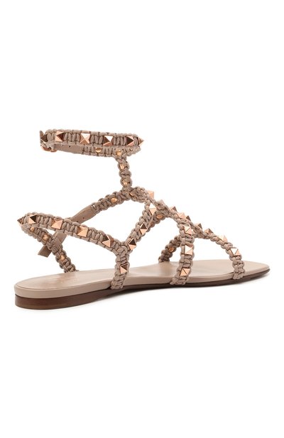 Кожаные сандалии rockstud VALENTINO бежевого цвета по цене 92900 руб., арт. VW0S0A05/PZD, фото 4 Кожаные сандалии rockstud VALENTINO, арт. VW0S0A05/PZD, фото 4