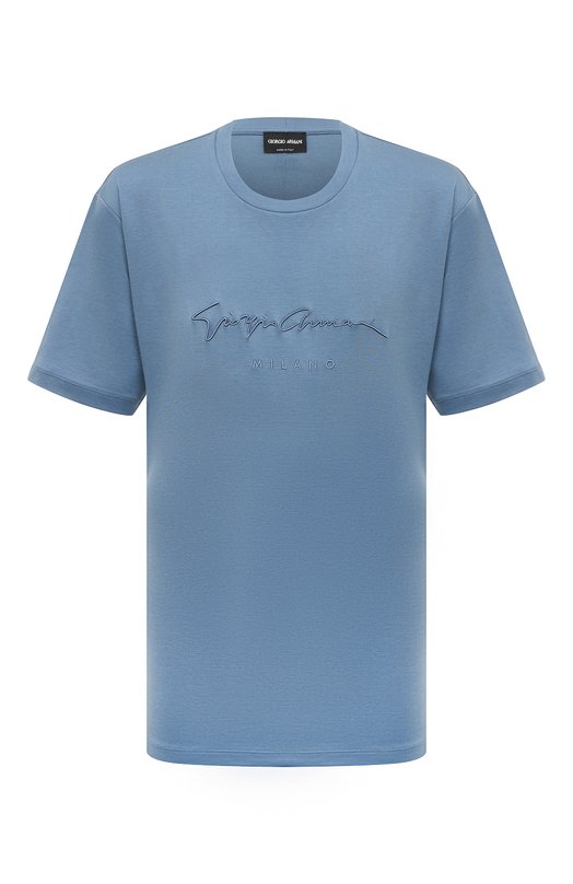 Хлопковая футболка Giorgio Armani 6GSM90/SJRQZ Голубой 6GSM90/SJRQZ
