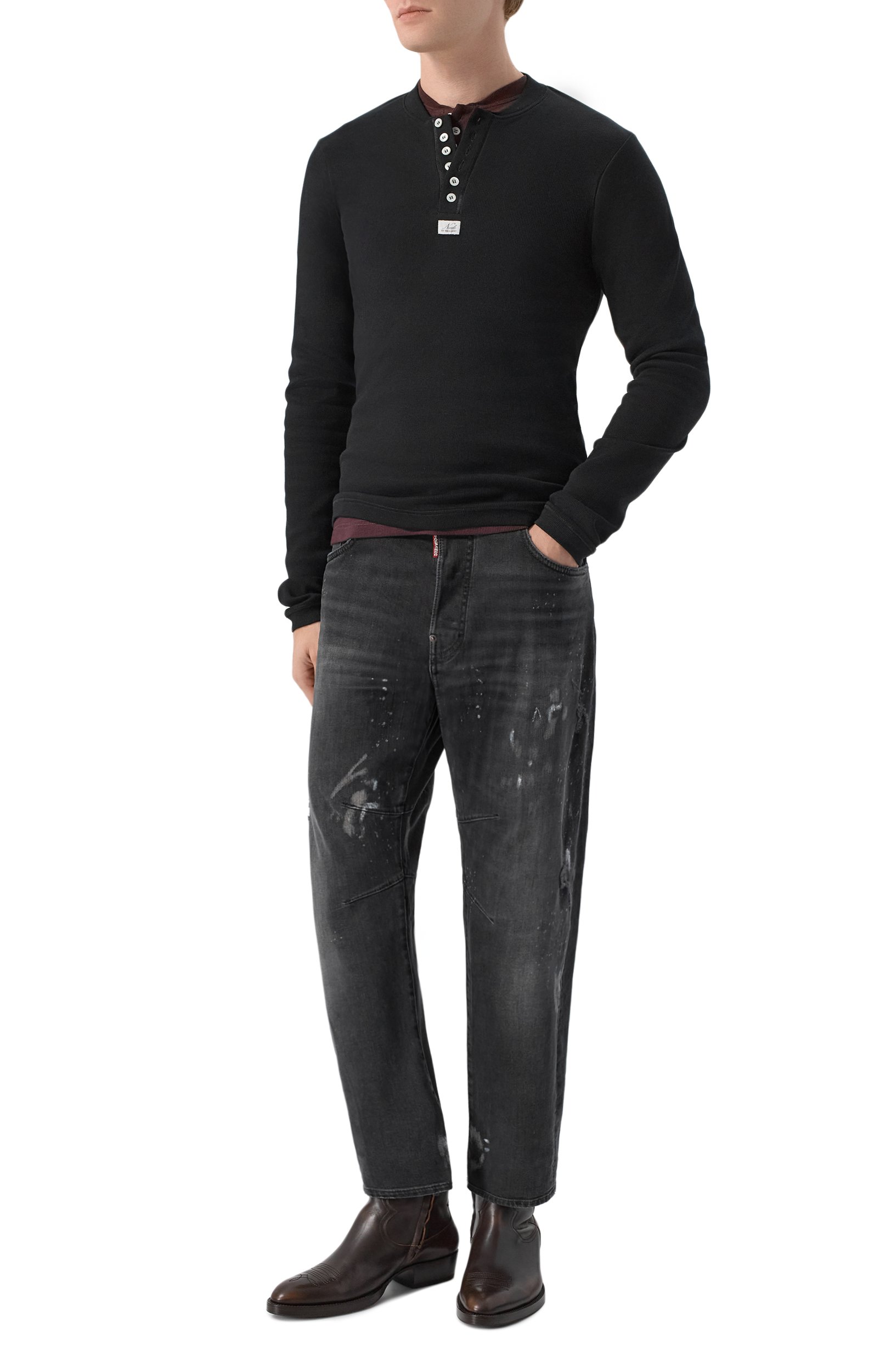 Джинсы kawaii DSQUARED2 темно-серого цвета по цене 83600 руб., арт. S74LB1974/D30046, фото 2 Джинсы kawaii DSQUARED2, арт. S74LB1974/D30046, фото 2
