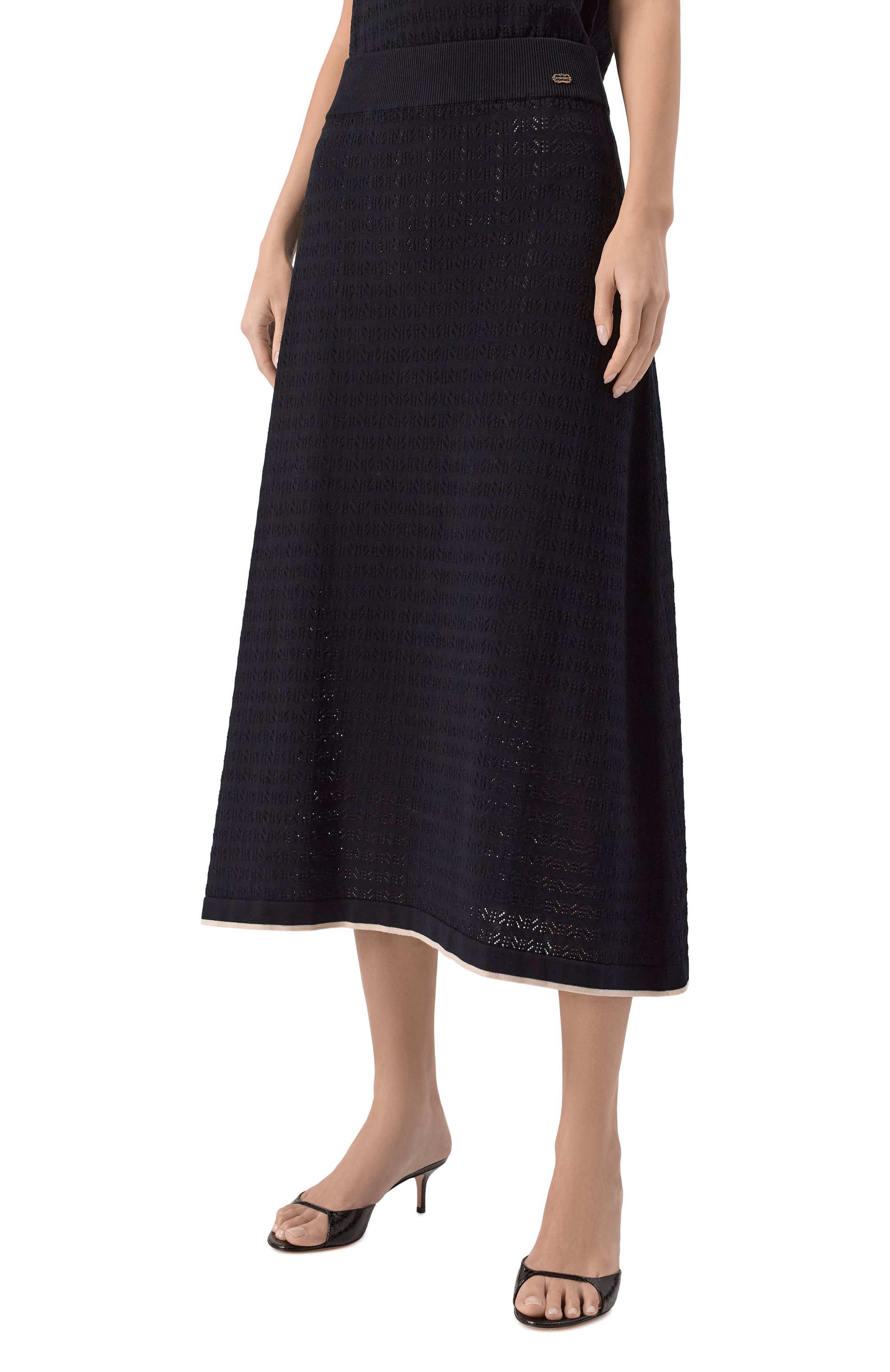 Хлопковая юбка AGNONA черного цвета по цене 127500 руб., арт. KG11050E/8F120PE, фото 3 Хлопковая юбка AGNONA, арт. KG11050E/8F120PE, фото 3