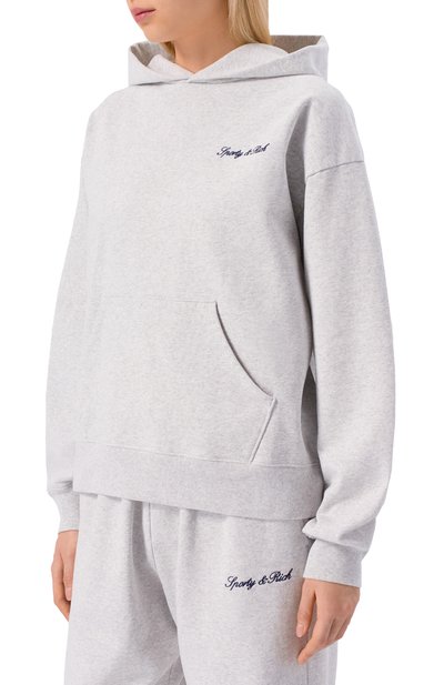 Хлопковое худи SPORTY AND RICH, арт. ST09168326GY03, фото 3