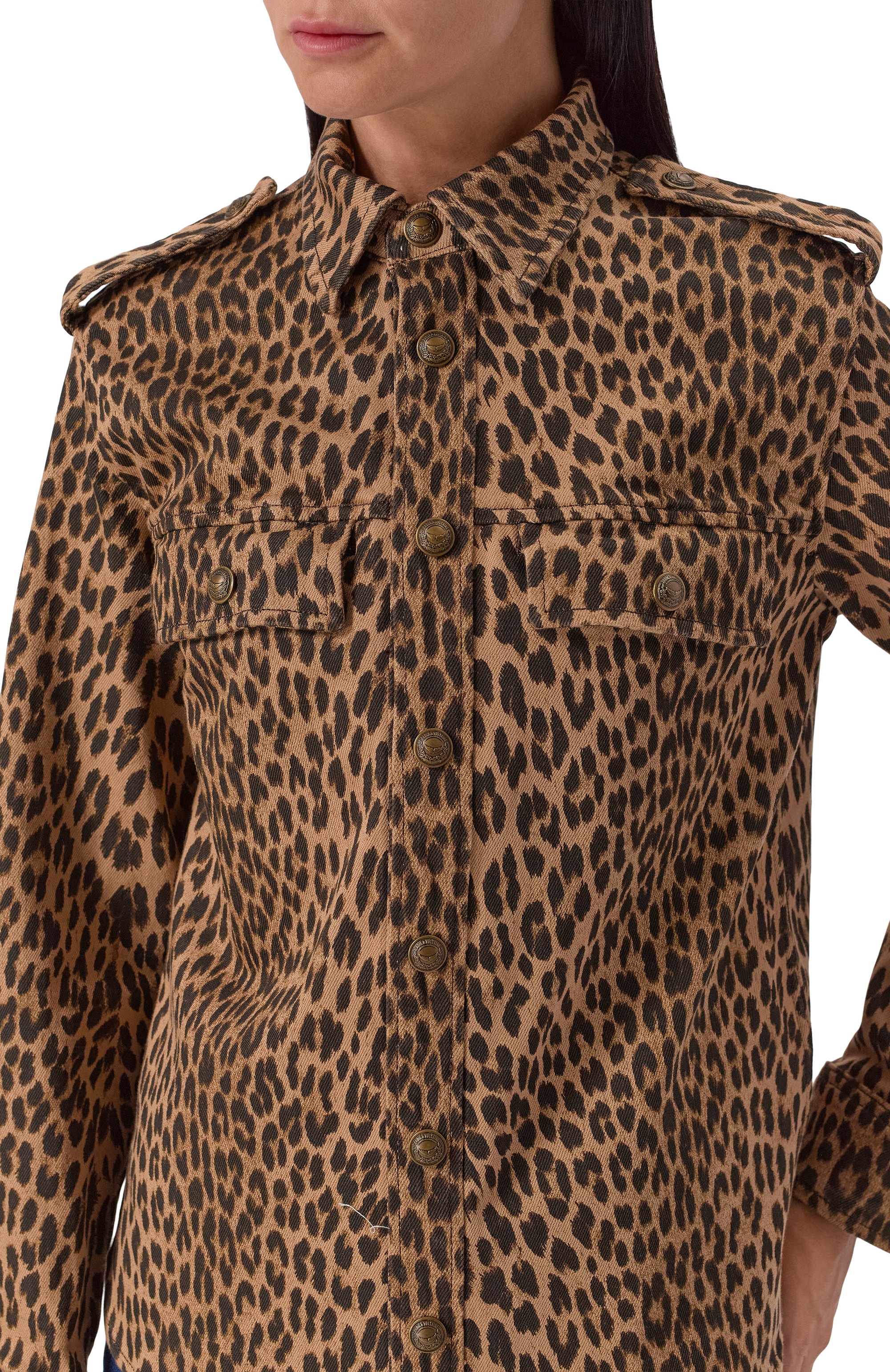 Джинсовая рубашка ZADIG AND VOLTAIRE леопардового цвета по цене 49450 руб., арт. WWSH02260, фото 5 Джинсовая рубашка ZADIG AND VOLTAIRE, арт. WWSH02260, фото 5