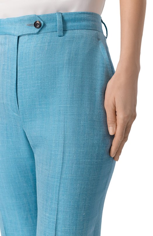 Брюки из шерсти и шелка Kiton D48125K0941 Зелёный  D48125K0941 Фото 5