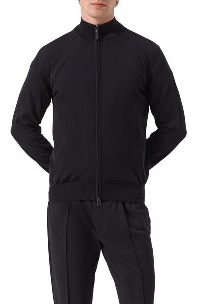 Хлопковый кардиган CANALI черного цвета по цене 52750 руб., арт. C0022/MK00145, фото 3 Хлопковый кардиган CANALI, арт. C0022/MK00145, фото 3