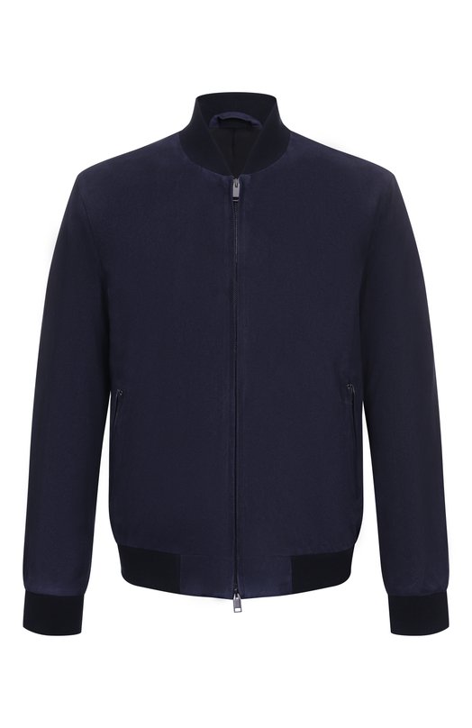 Замшевый бомбер  Brioni PLBU0L-PC703 Синий PLBU0L-PC703