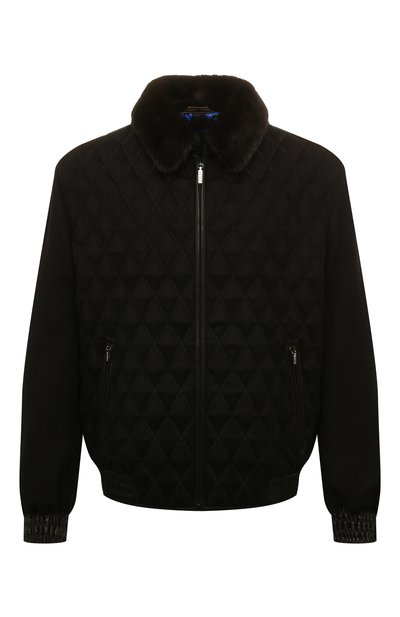 Мужской кашемировый бомбер с воротником из меха норки ZILLI, арт. MAQ-EVANS-03001/2005