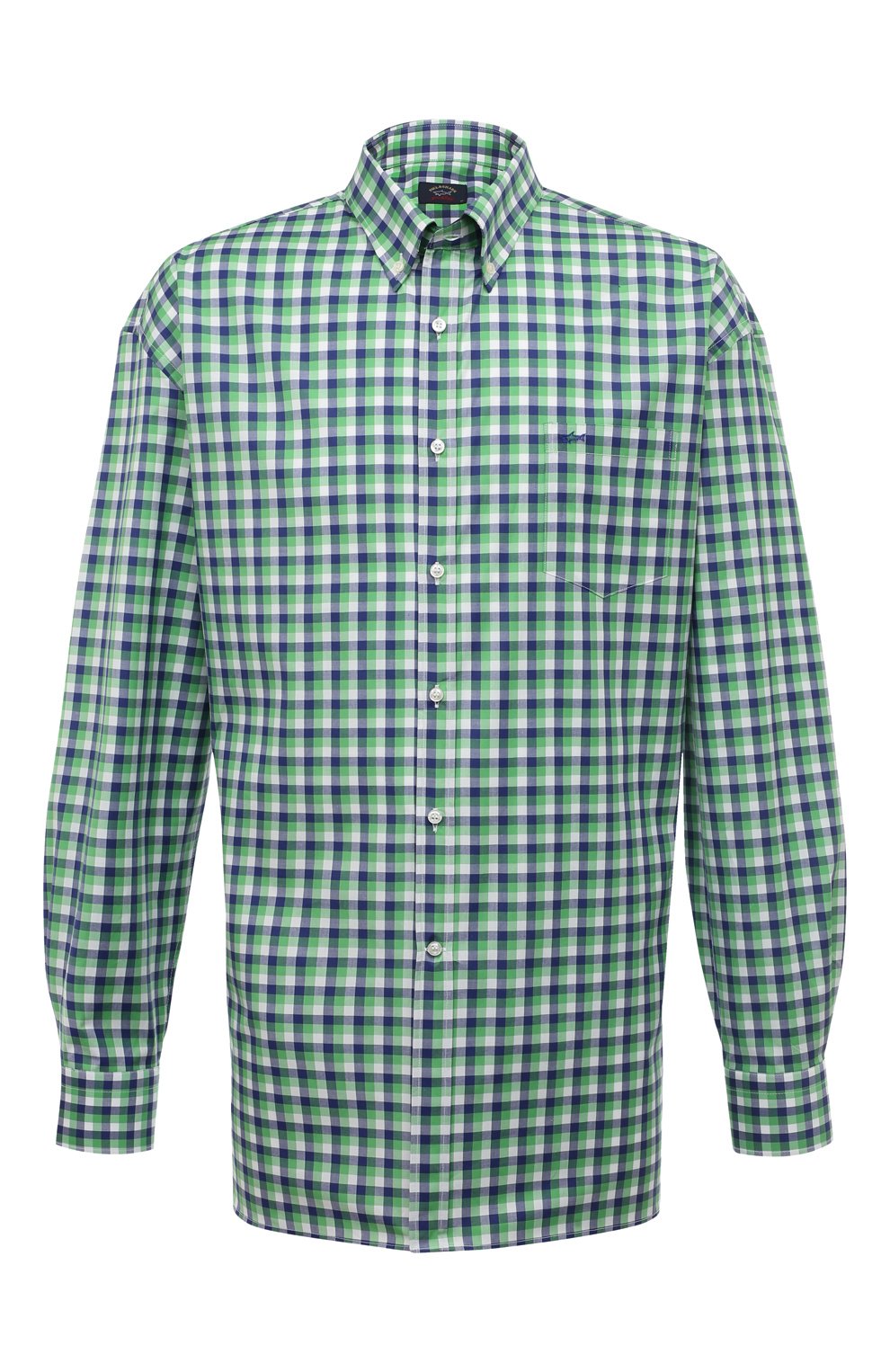 Хлопковая рубашка PAUL&SHARK зеленого цвета по цене 25800 руб., арт. 23413178, фото 1 Хлопковая рубашка PAUL&SHARK, арт. 23413178, фото 1