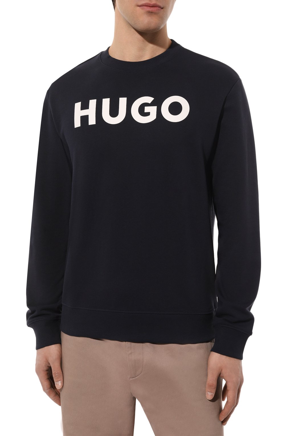 Хлопковый свитшот HUGO синего цвета по цене 12500 руб., арт. 50477328, фото 3 Хлопковый свитшот HUGO, арт. 50477328, фото 3