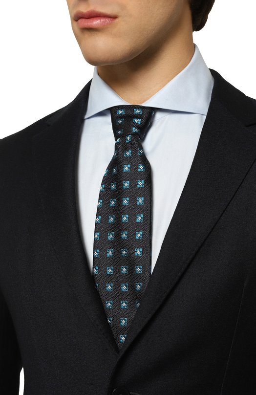 Шелковый галстук Zegna 1P8/Z8D32TA8 Синий  1P8/Z8D32TA8 Фото 2