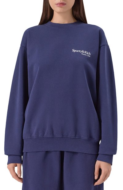 Хлопковый свитшот SPORTY AND RICH, арт. ST071621425BL106, фото 3