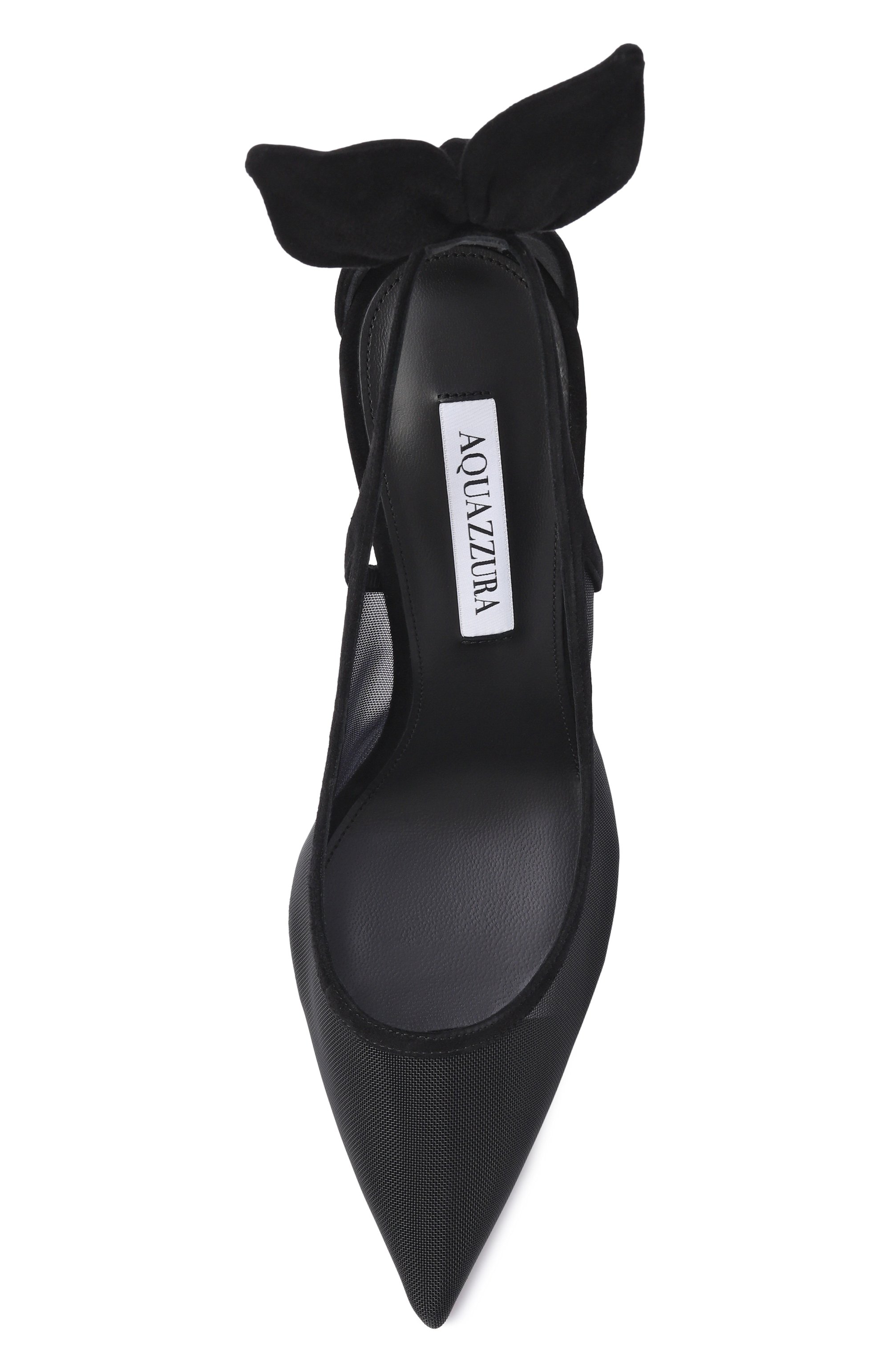 Комбинированные туфли bow tie 105 AQUAZZURA, арт. DENHIGP1-FMD-000, фото 6