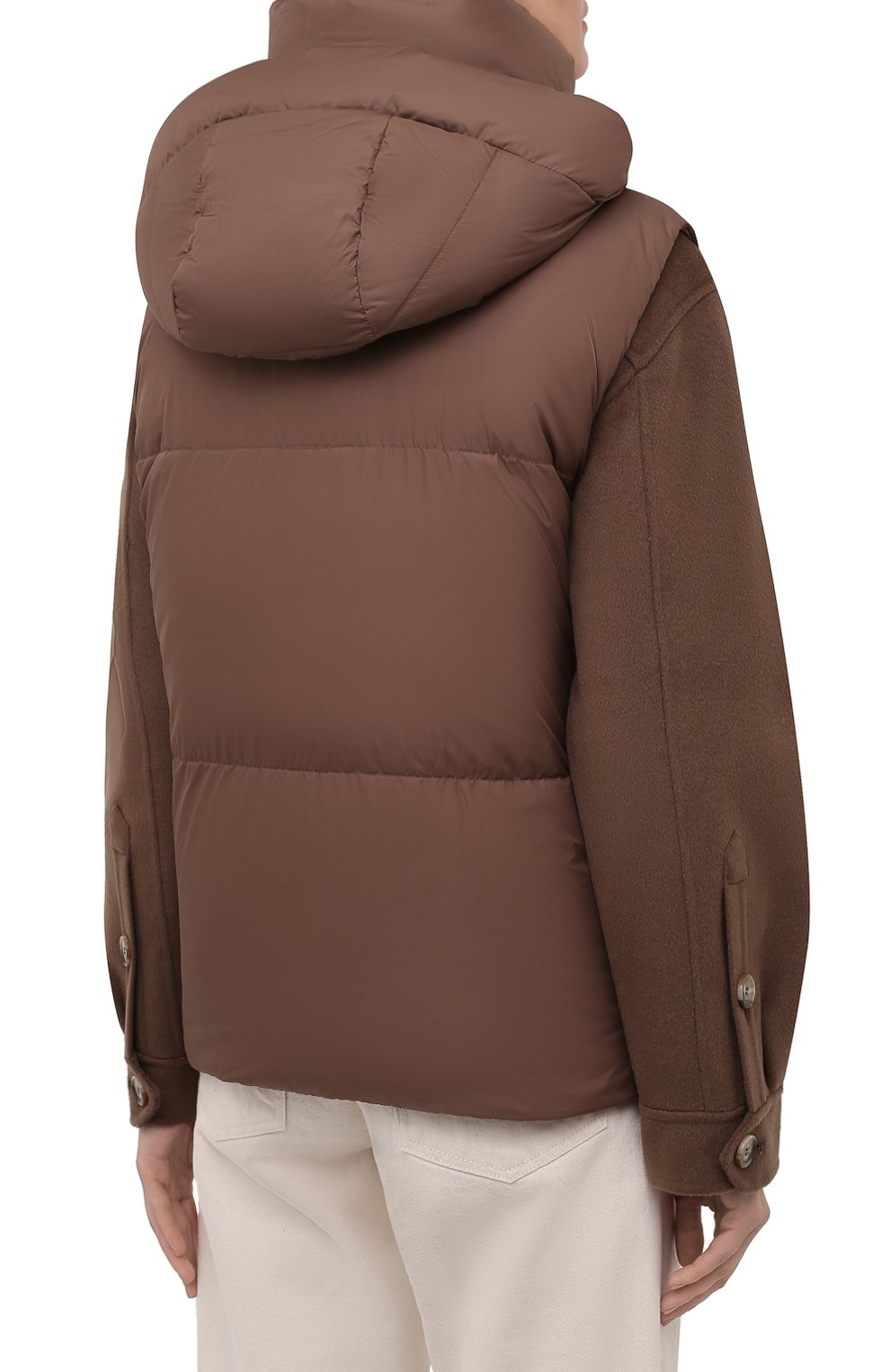 Пуховый жилет MOORER коричневого цвета по цене 123000 руб., арт. FUENTE-PX/M0DGL100007-TEPA346, фото 4 Пуховый жилет MOORER, арт. FUENTE-PX/M0DGL100007-TEPA346, фото 4