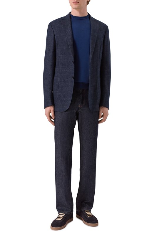 Шерстяной пиджак Zegna R850713/1D7SG0 Синий  R850713/1D7SG0 Фото 3