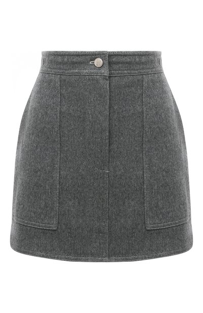 Юбка из шерсти и хлопка LVIR серого цвета по цене 36100 руб., арт. LV23F-SK03B, фото 1 Юбка из шерсти и хлопка LVIR, арт. LV23F-SK03B, фото 1