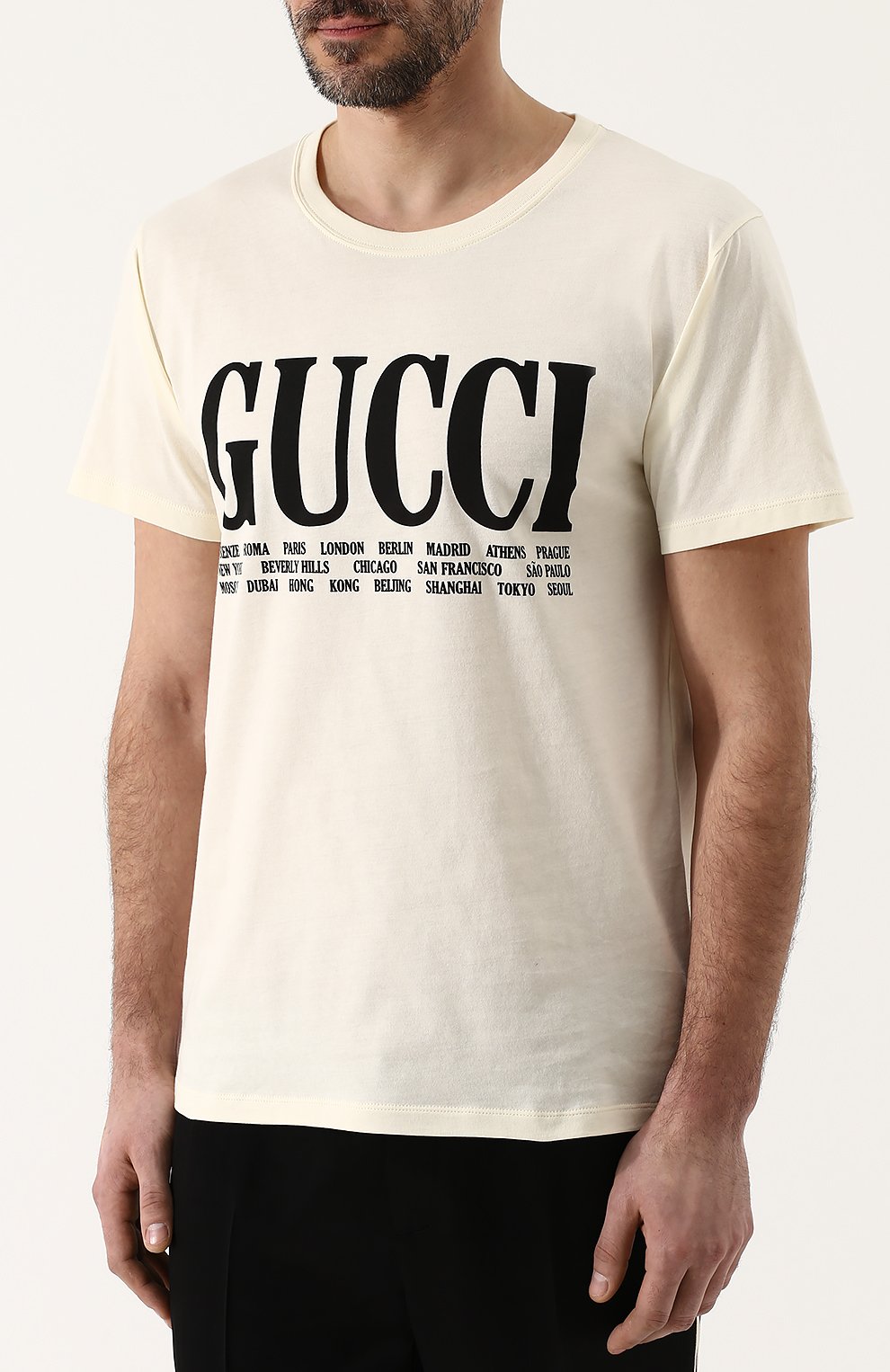 Хлопковая футболка с прин том GUCCI, арт. 493117/X3M22, фото 3