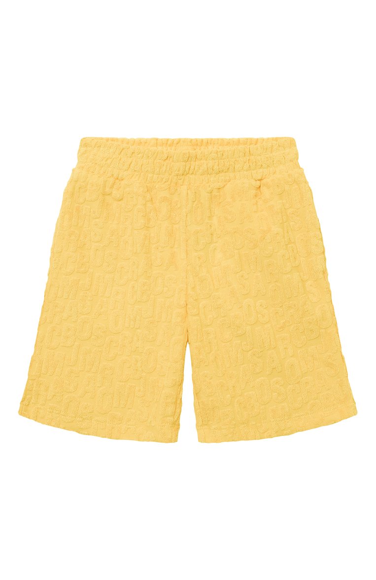 Детские шорты MARC JACOBS (THE) желтого цвета, арт. W60095/6A-12A | Фото 1 (Материал внешний: Синтетический материал, Хлопок; Нос: Не проставлено; Случай: Повседневный; Ростовка одежда: 12 лет | 152 см, 10 - 11 лет | 140 - 146см, 6 лет | 116 см, 8 лет | 128 см)