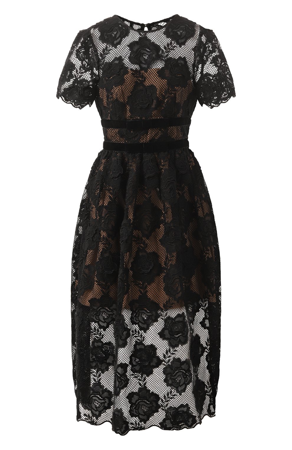 Платье SELF-PORTRAIT черного цвета по цене 68000 руб., арт. AW24-017M-B, фото 1 Платье SELF-PORTRAIT, арт. AW24-017M-B, фото 1