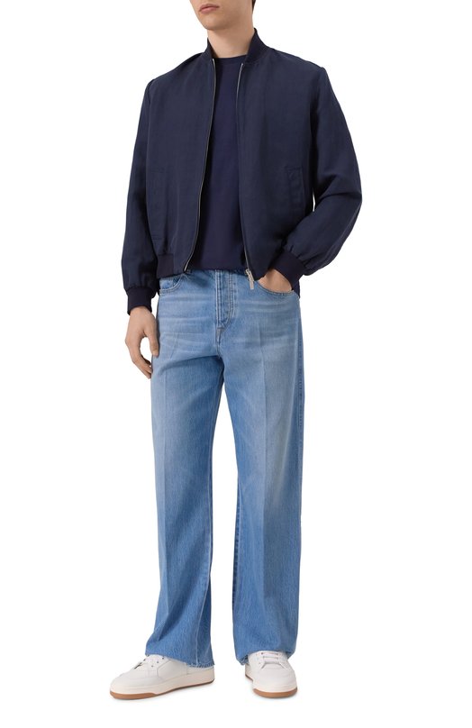 Хлопковая футболка Balmain FH1EG000/BD04 Синий  FH1EG000/BD04 Фото 2