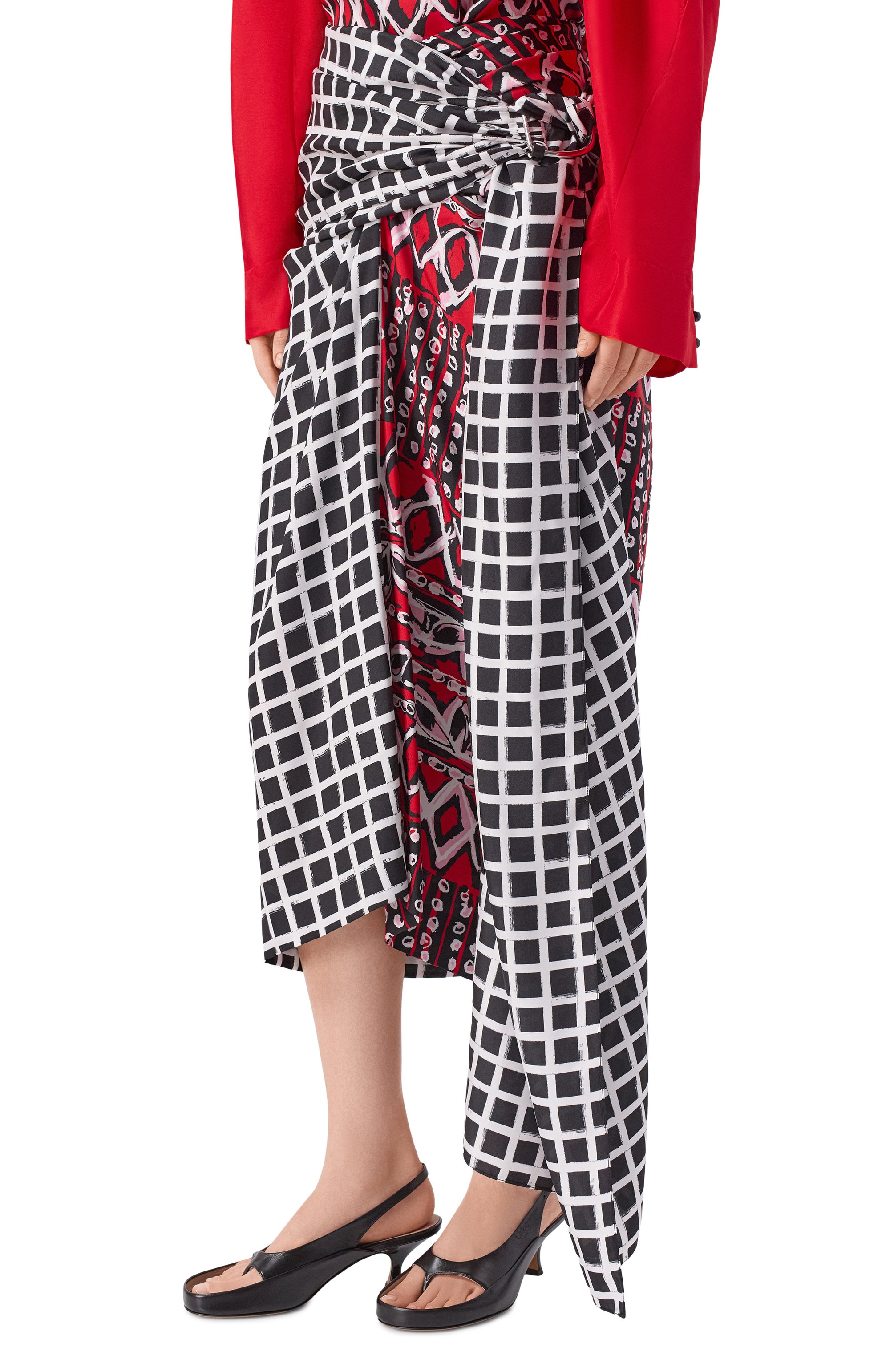 Шелковая юбка LANVIN красного цвета по цене 225000 руб., арт. RW-ST0204-6349-E26, фото 3 Шелковая юбка LANVIN, арт. RW-ST0204-6349-E26, фото 3