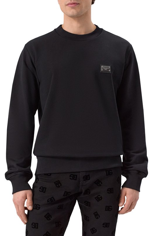 Хлопковый свитшот Dolce & Gabbana G9ABJT/G7F2G Чёрный  G9ABJT/G7F2G Фото 3