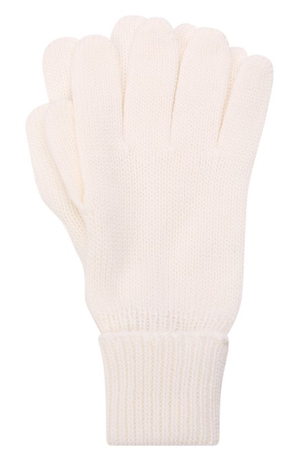 Детские шерстяные перчатки IL TRENINO белого цвета, арт. 21 4055 | Фото 1 (Материал: Ш�ерсть, Текстиль)