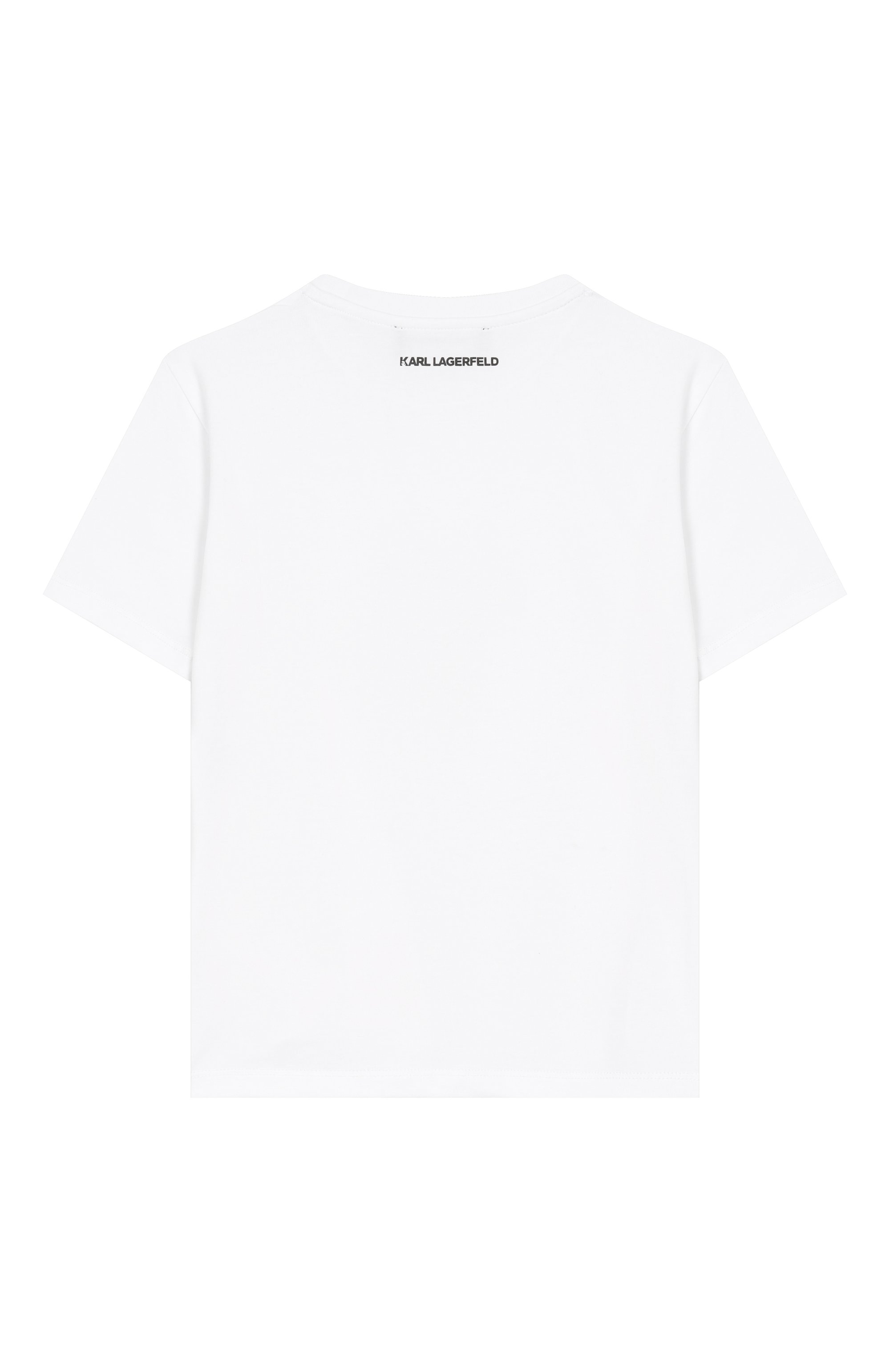 Хлопковая футболка KARL LAGERFELD KIDS белого цвета по цене 13360 руб., арт. Z31153, фото 2 Хлопковая футболка KARL LAGERFELD KIDS, арт. Z31153, фото 2