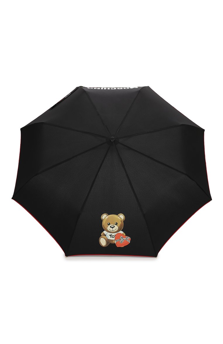 Женский складной зонт MOSCHINO черного цвета, арт. 8080-0PENCL0SE | Фото 1 (Материал: Текстиль, Металл, Синтетический материал; Нос: Не проставлено; Материал сплава: Проставлено; Региональные ограничения белый список (Axapta Mercury): Не проставлено)