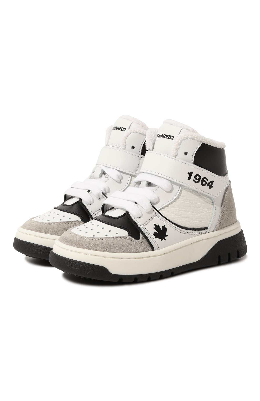 Высокие кеды из кожи DSQUARED2, арт. 75660/20-27, фото 1