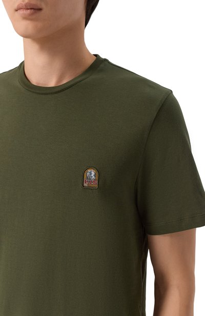 Хлопковая футболка PARAJUMPERS хаки цвета по цене 12950 руб., арт. 26WMPMTSER01, фото 5 Хлопковая футболка PARAJUMPERS, арт. 26WMPMTSER01, фото 5