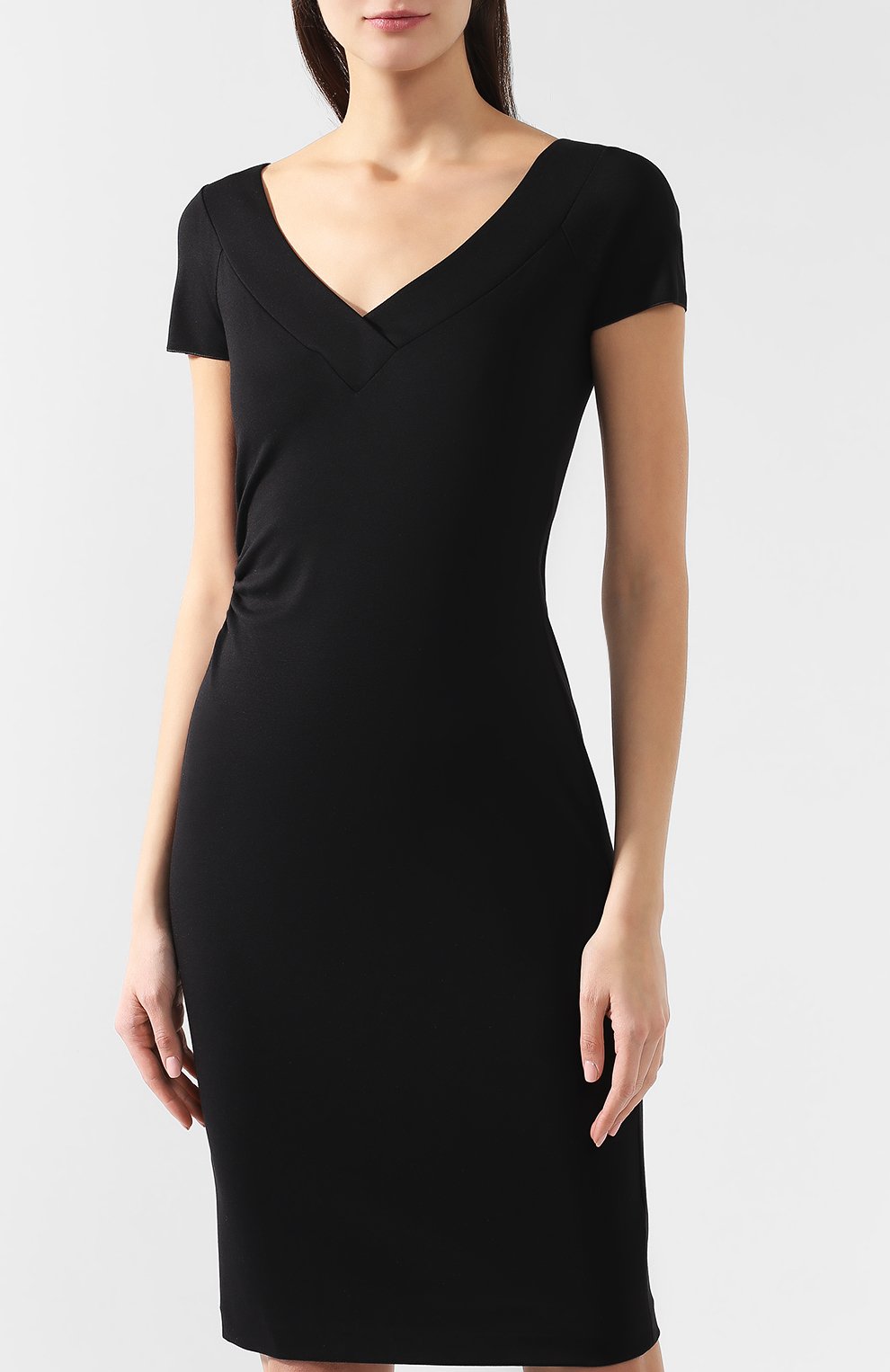 Платье из вискозы GIORGIO ARMANI черного цвета по цене 98700 руб., арт. 3GAA74/AJDRZ, фото 3 Платье из вискозы GIORGIO ARMANI, арт. 3GAA74/AJDRZ, фото 3