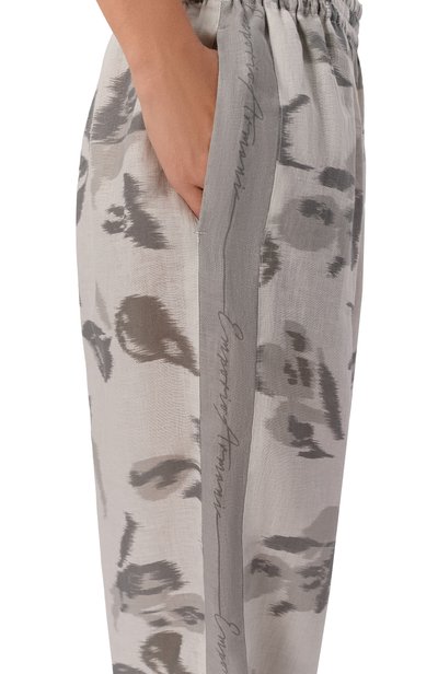 Льняные брюки EMPORIO ARMANI светло-серого цвета по цене 59500 руб., арт. EW004953/AF26966, фото 5 Льняные брюки EMPORIO ARMANI, арт. EW004953/AF26966, фото 5