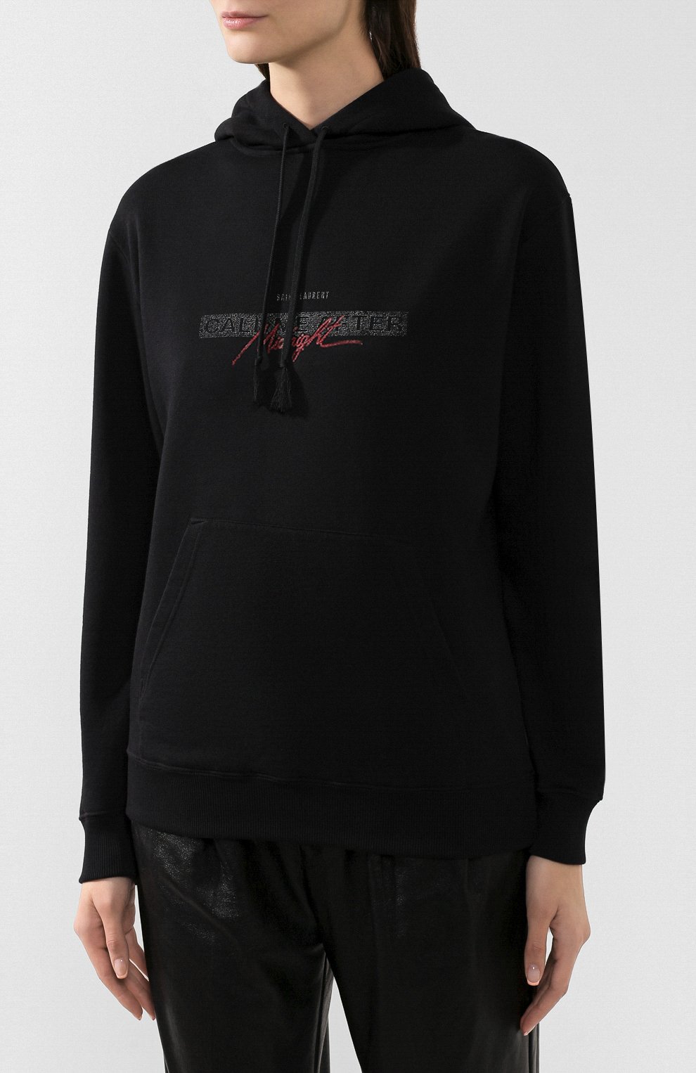 Хлопковое худи SAINT LAURENT красного цвета по цене 89600 руб., арт. 590388/YBM02, фото 3 Хлопковое худи SAINT LAURENT, арт. 590388/YBM02, фото 3
