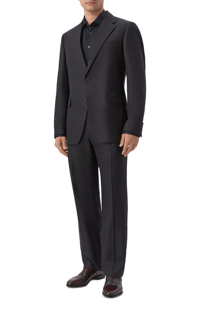 Хлопковая сорочка CORNELIANI черного цвета по цене 33250 руб., арт. 28P010/2A11409, фото 2 Хлопковая сорочка CORNELIANI, арт. 28P010/2A11409, фото 2
