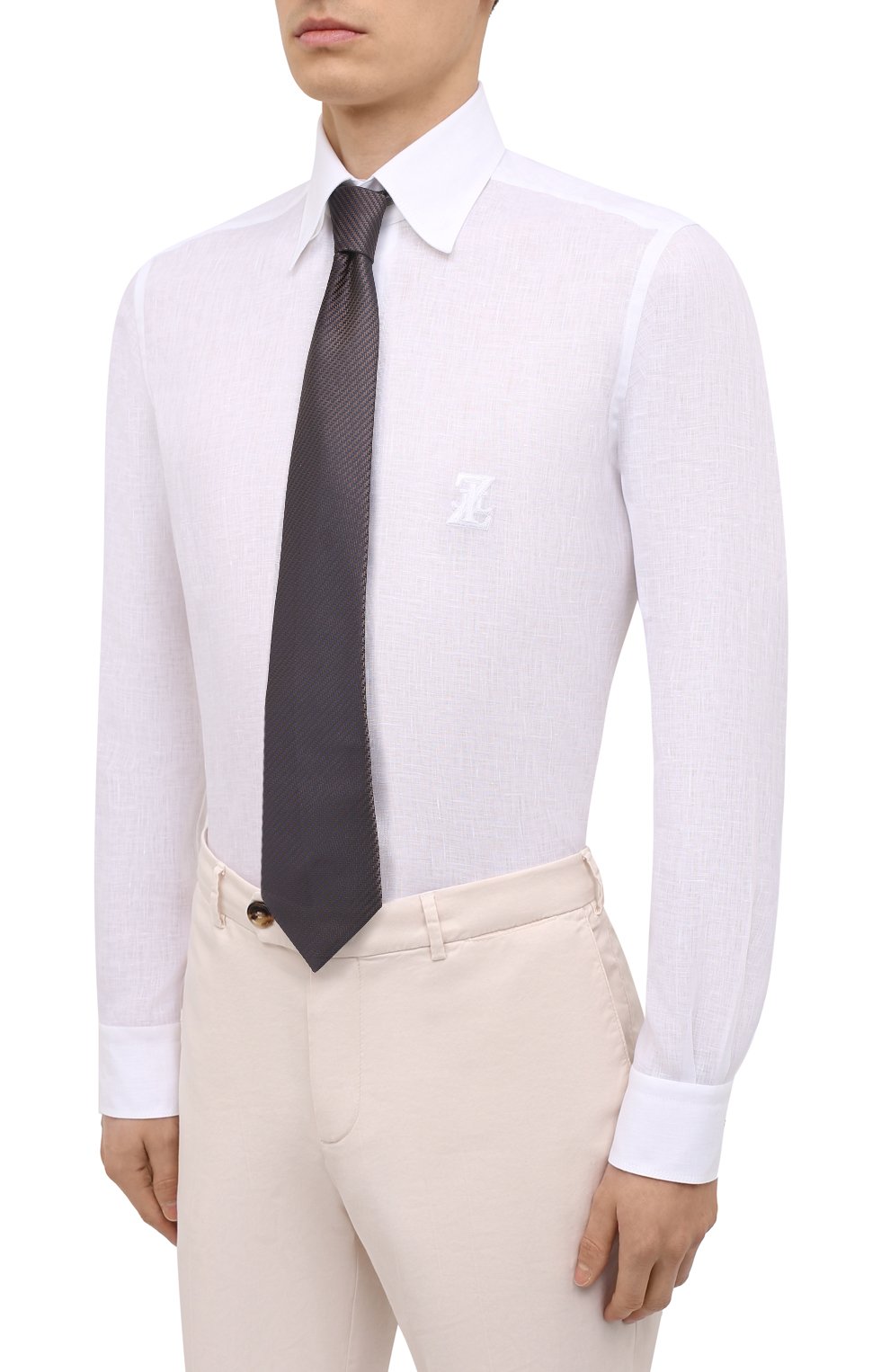 Льняная сорочка ZILLI белого цвета по цене 79950 руб., арт. MFV-13091-338562/0007, фото 4 Льняная сорочка ZILLI, арт. MFV-13091-338562/0007, фото 4