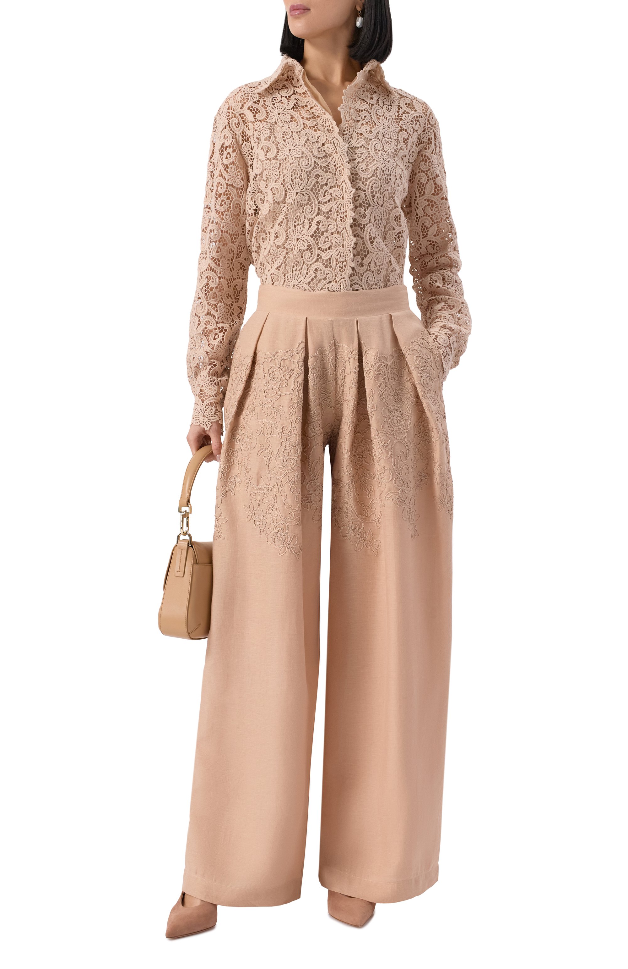 Брюки из хлопка и льна ERMANNO SCERVINO, арт. D464P600NZB, фото 2