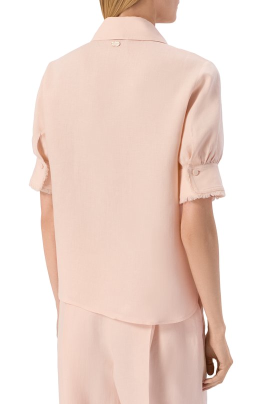 Льняная рубашка Agnona TD1117E/U3049E Розовый  TD1117E/U3049E Фото 4