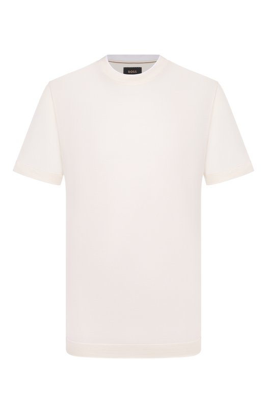Футболка из шелка и хлопка BOSS Camel 50559901 Кремовый 50559901