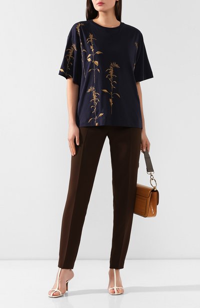 Хлопковая футболка DRIES VAN NOTEN синего цвета по цене 22900 руб., арт. 192-11179-8611, фото 2 Хлопковая футболка DRIES VAN NOTEN, арт. 192-11179-8611, фото 2