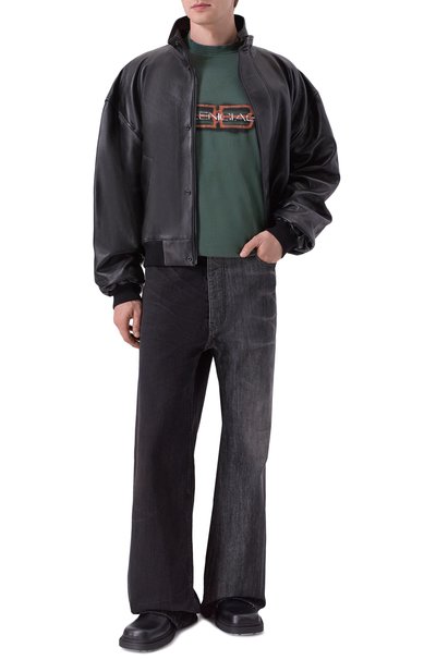 Хлопковый лонгслив BALENCIAGA зеленого цвета по цене 118000 руб., арт. 850404/TTVD6, фото 2 Хлопковый лонгслив BALENCIAGA, арт. 850404/TTVD6, фото 2